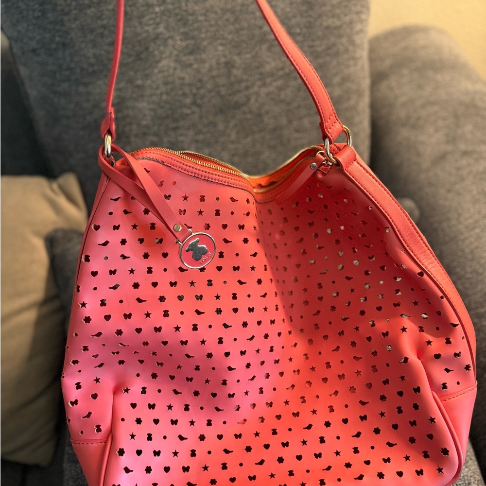 Tous Pink Perforated Shoulder Bag